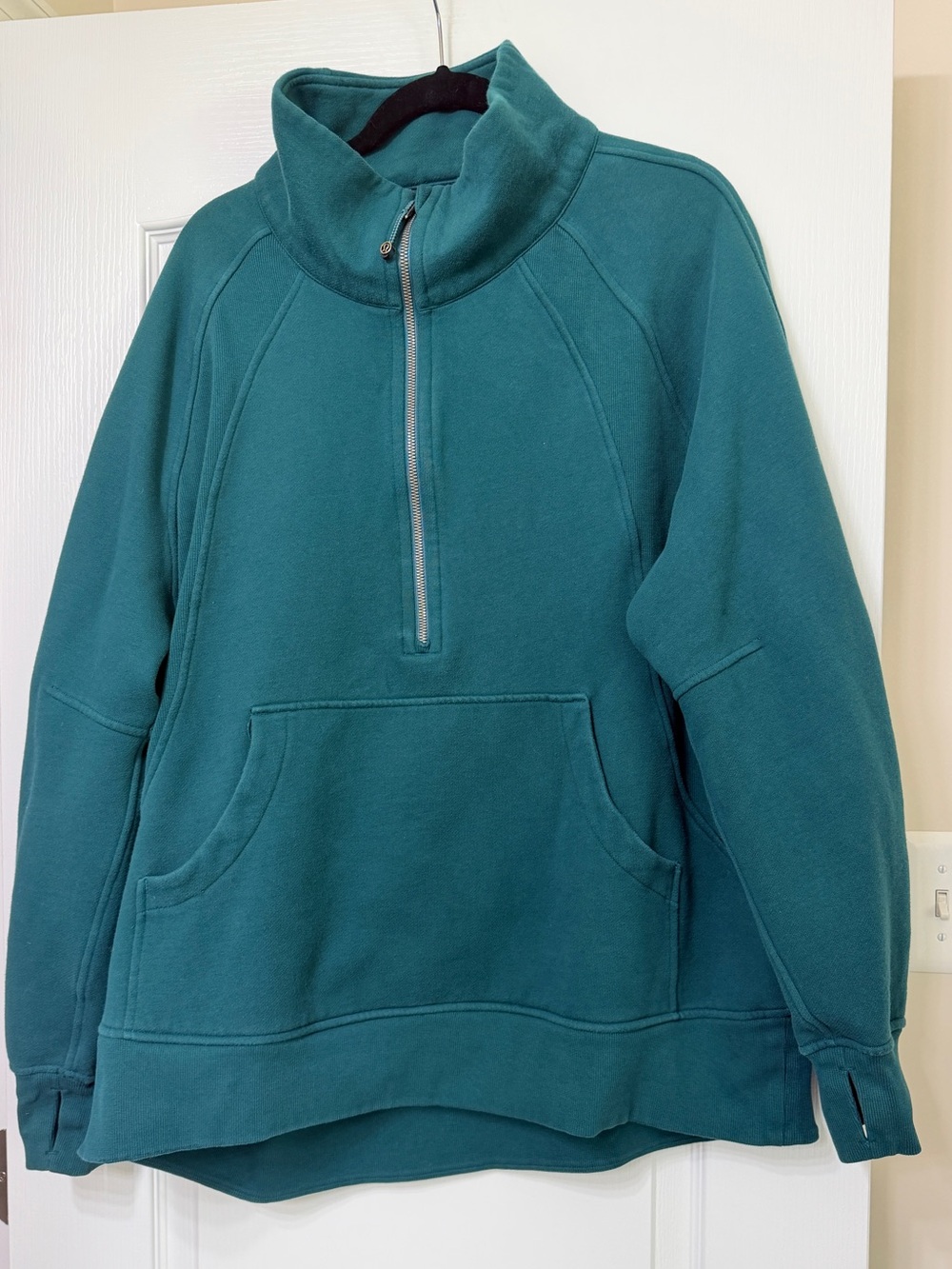 Lululemon Scuba Oversized
Funnel Neck Half Zip *Long in Storm Teal